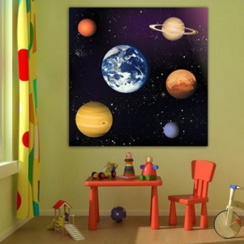 Πίνακας σε καμβά με διάστημα Ζωγραφίζοντας τους πλανήτες